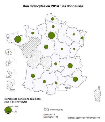 Figure AMP10. Don d’ovocytes en 2014 : les donneuses