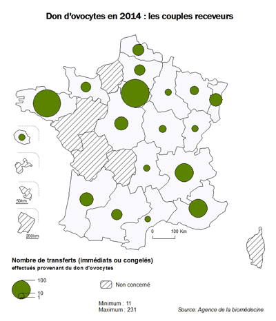 Figure AMP11. Don d’ovocytes en 2014 : les couples receveurs