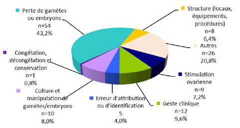 Figure FAMPV7. Répartition des incidents selon leur typologie (n=125)